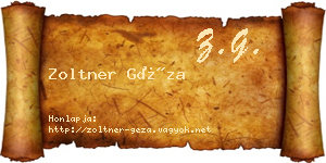 Zoltner Géza névjegykártya